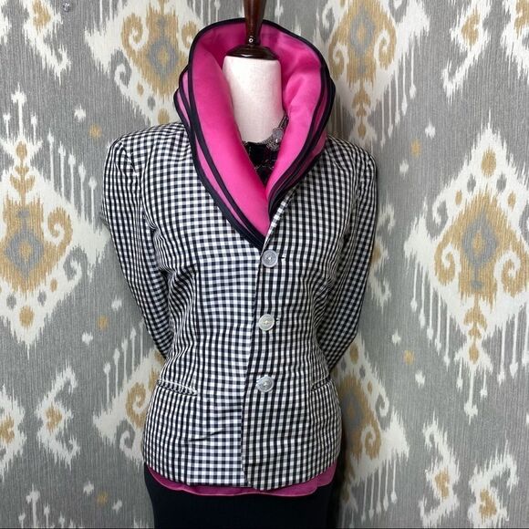 Ralph Lauren Spring Runway 2000 Black & White Gingham Silk Shantung Jacket - Picture 14 of 16